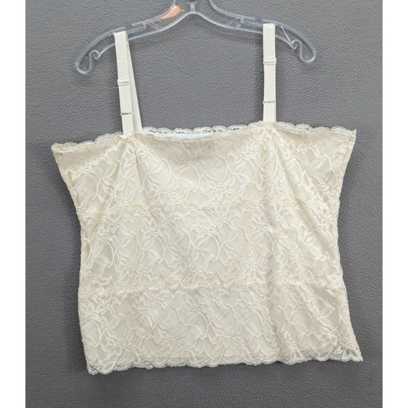 Coldwater Creek Cami Lace Top Size XL Ivory Sexy Chic Babydoll Stretchy Feminine - Picture 5 of 9